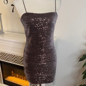 Glamorous Sequin Mini Dress - Copper